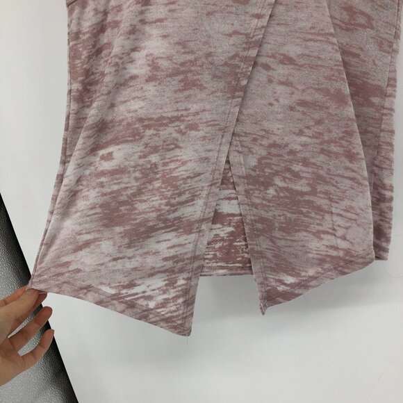 Cherish pale rose pink semi-sheer open cross cross  slit back t-shirt - Picture 6 of 14